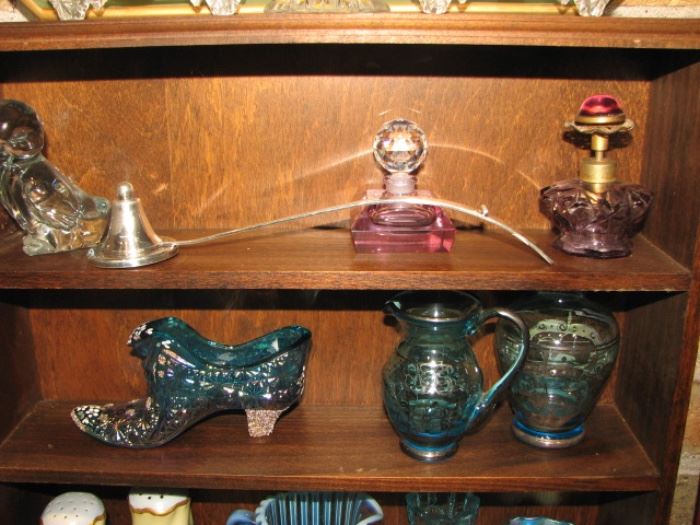 art glass, vintage perfume bottles