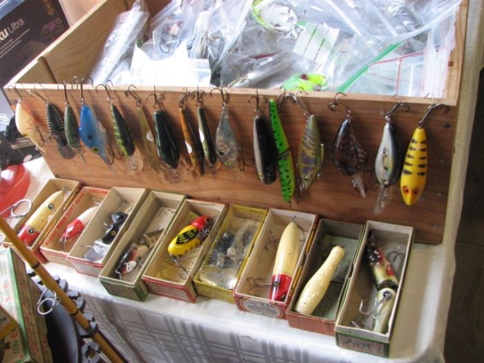 vintage fishing lures in boxes