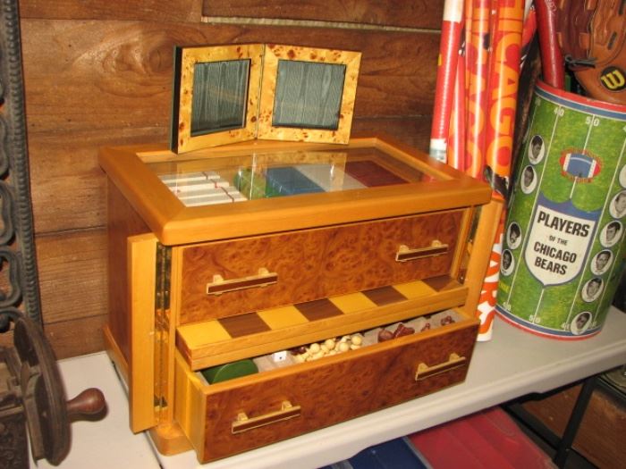 multi-game box - birds eye maple and butternut case