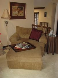 Plunkett overstuffed chair with ottoman