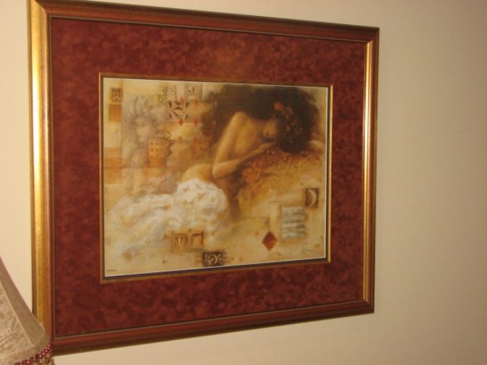 Framed art - nude reclining