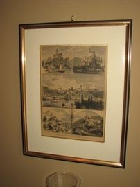 vintage etching - castles