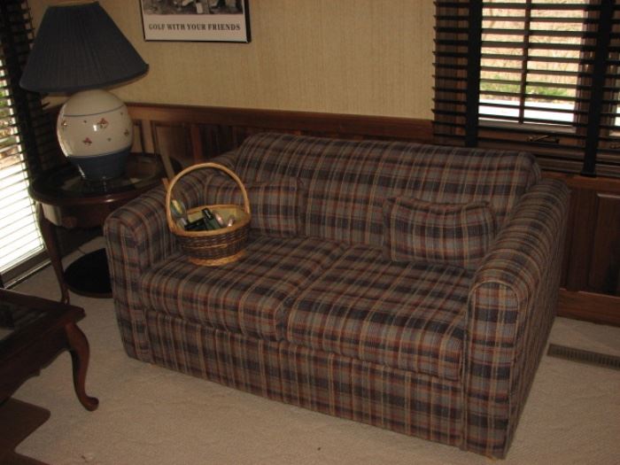 plaid loveseat