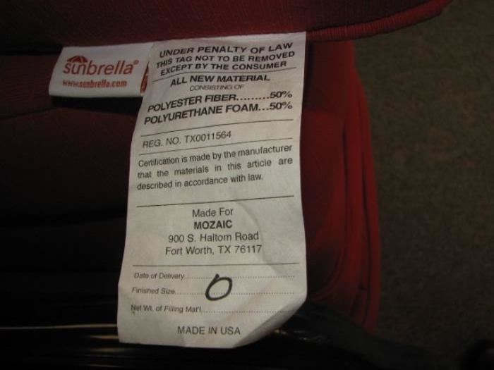 Sunbrella cushions