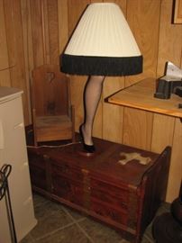 leg lamp, cedar chest