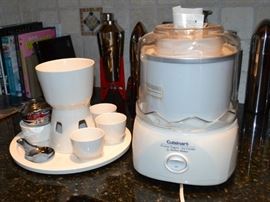 Fondue set and Cuisinart ice cream maker