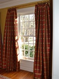 Silk drapes, 3 pairs of panels