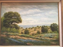 Hill Country painting, oil on canvas by John F. Powers