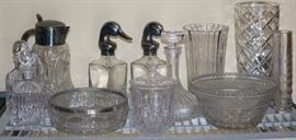 Hundreds of Pieces of Cut and Engraved Crystal