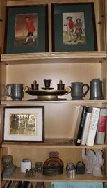 Antique pewter, French Bronze Inkwell