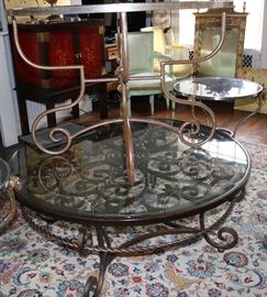 Glass & Iron base Coffee Table