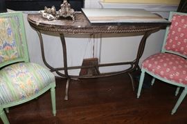 Marble top Console (marble cracked)