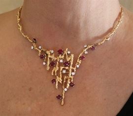 18K Gold, Diamonds & Rubies