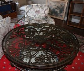 Glass & Iron base coffee table