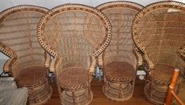 4 Vintage Emanulle Peacock Chairs