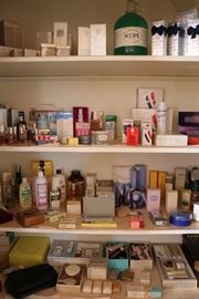 Vintage perfume, powders, soaps, makeup, lotions, etc.