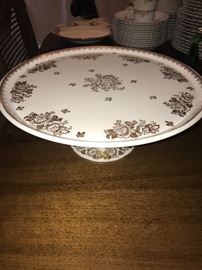 HAND PAINTED MADE IN FRANCE PORCELAIN PEDESTAL PLATE 