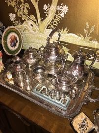 SILVER-PLATED TEA SET