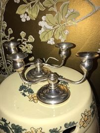 STERLING CANDLE HOLDERS 