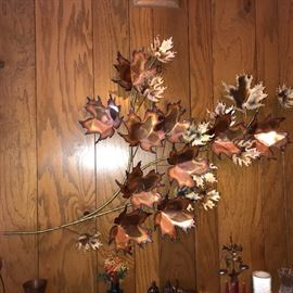 COPPER LEAVES WALL DECORATIONS 