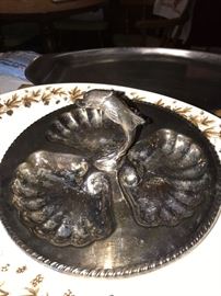 SILVER-PLATED DOLPHIN  APPETIZER DISH