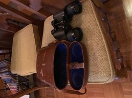 VINTAGE MAGNA TO-KO 7 X 50 LENS BINOCULARS W/LEATHER CASE