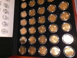 1998-2008 COMPLETE STATE QUARTERS COLLECTION 24k GOLD PLATED 50 COIN SET