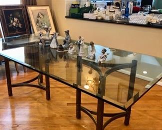 Glass top dining table & six chairs 