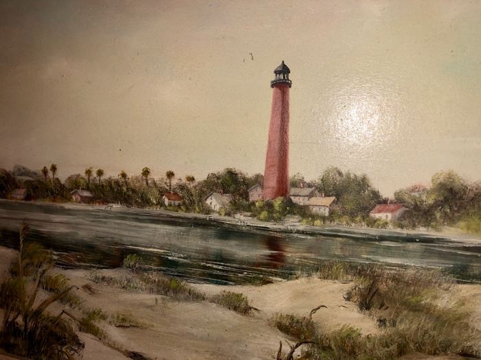 Lighthouse oil painting