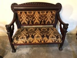 1800's Gothic Revival 5 Piece Parlor Set with Griffins