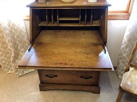 1920's Coronado Slant Front Drop Desk With Matching Chair