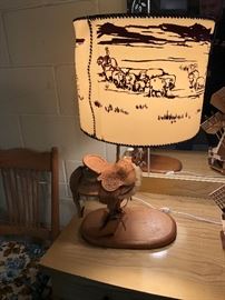 Western Leather Saddle Table Lamp