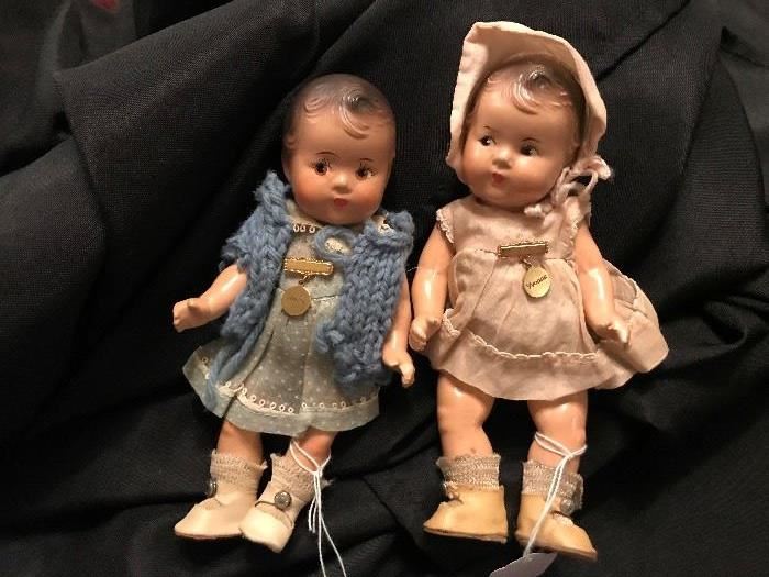Antique Alexander Dionne Quintuplets Dolls - Marie and Yvonne
