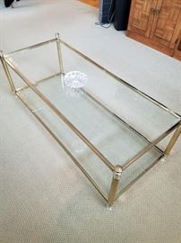 Brass and Glass Coffee Table 