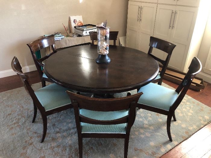 High End Round top pedestal dining table 