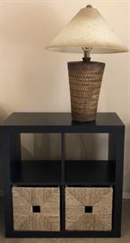 Cubbie Storage w 2 Wicker Baskets                  
Basketweave Table Lamp