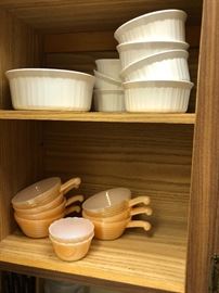 Peach Lusterware porridge bowls 