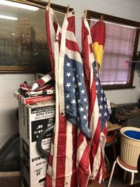 American flags.  Some tattered, but still proud!