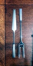 Vintage Capri Italy Stainless Carving Set... Unused and wrapped in its original flannel cover 