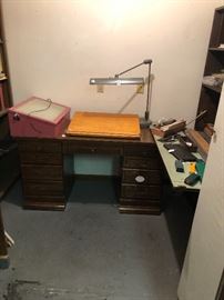 Vintage desk.  Light box.  Portable drafting table.  