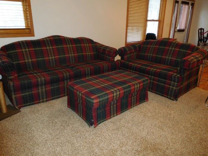 flexsteel sofa, loveseat, ottoman