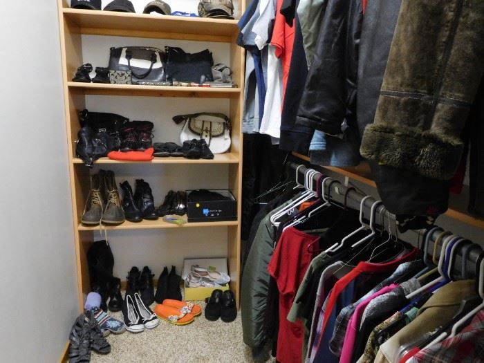 Coach purses, misc clothes, several women size 9-10 shoes