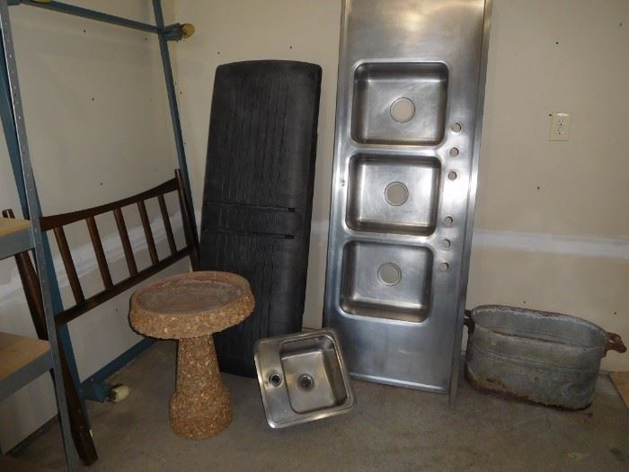 Twin bed frame, box for back of small pick up truck, stainless sinks