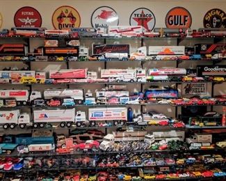 Hundreds of vintage Nylint and Ertl semis.