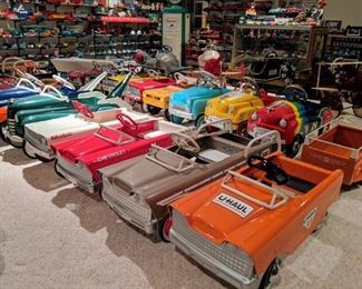 Vintage pedal cars include 1930's -1960's professional restorations and customs by Bob Olson.