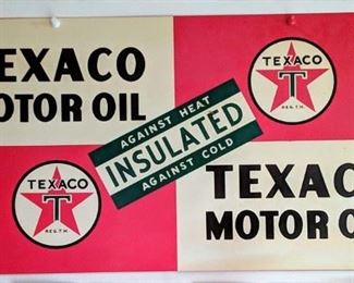 1947 Double Sided Texaco Insulated Motor Oil Sign