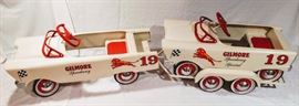 • 1957 Murray Flat Face Gilmore Speedway Pedal Car with Car Trailer and Gilmore Pedal Car (Professional Restoration) (x2)