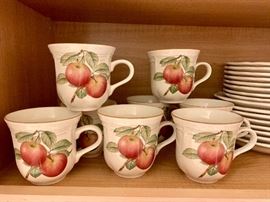 Mikasa stoneware set - the pattern is called Garden Club, "Bon Apetit" (their spelling, not mine)