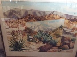 Picture with in pictures, painting of California landscape by Florence Unkeless