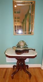 Antique Mahogany Marble top side table